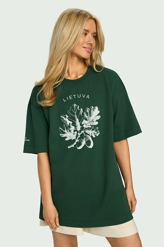 Short sleeves cotton T-shirt Oak 3 | GREEN | Audimas