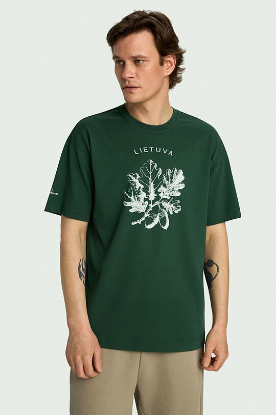 Short sleeves cotton T-shirt Oak 2 | GREEN | Audimas