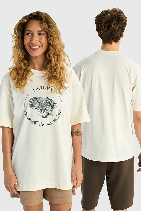 Short sleeves cotton T-shirt Lithuania 1 | Cream | Audimas
