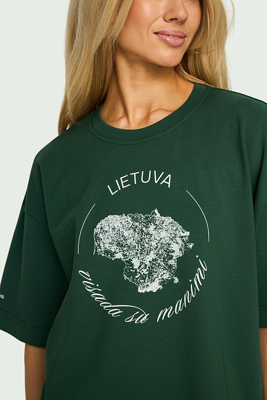 Short sleeves cotton T-shirt Lithuania 6 | GREEN | Audimas