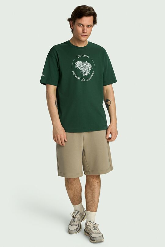 Short sleeves cotton T-shirt Lithuania 3 | GREEN | Audimas