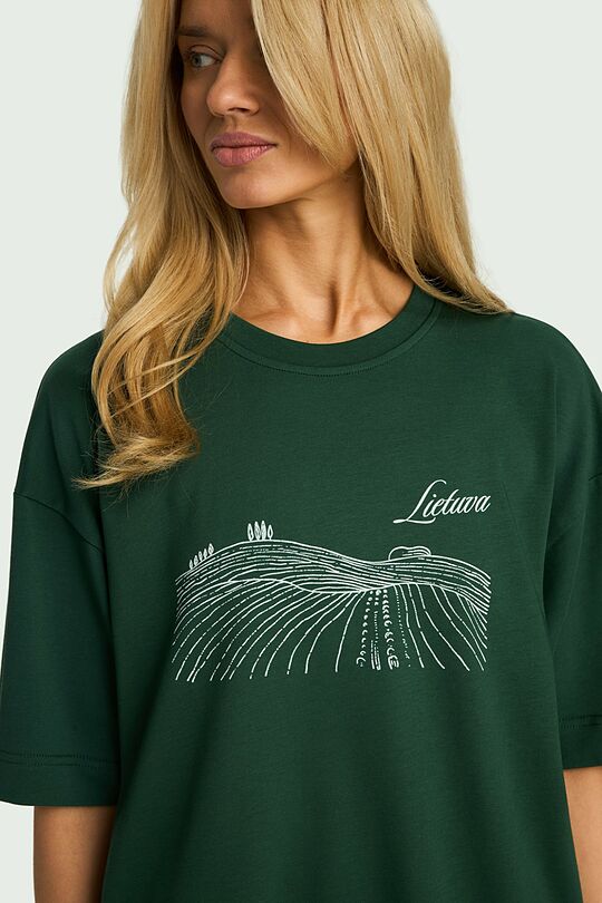 Short sleeves cotton T-shirt Fields 7 | GREEN | Audimas