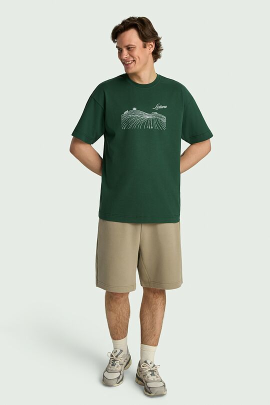 Short sleeves cotton T-shirt Fields 9 | GREEN | Audimas