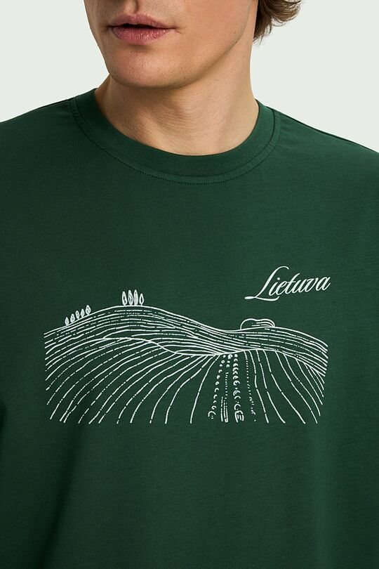 Short sleeves cotton T-shirt Fields 6 | GREEN | Audimas