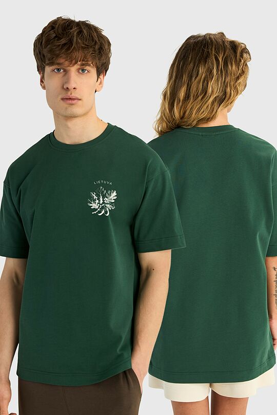 Short sleeves cotton T-shirt Oak small 1 | GREEN | Audimas