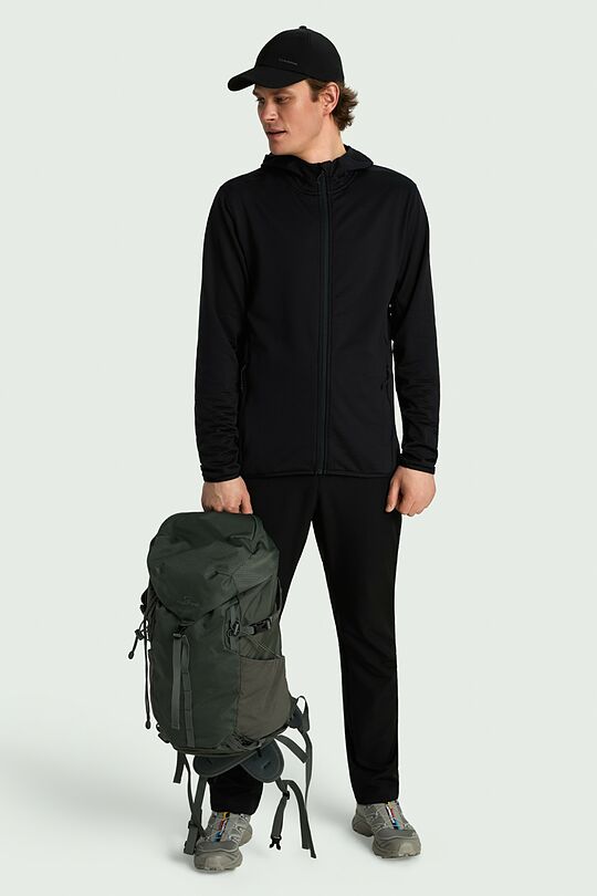 Outdoor grid fleece hoodie 1 | BLACK | Audimas