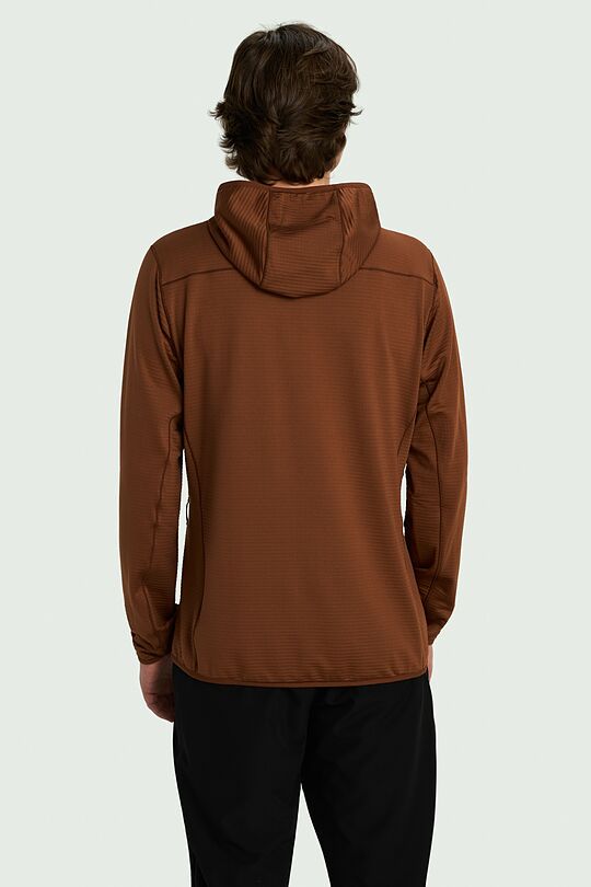 Outdoor grid fleece hoodie 2 | BROWN | Audimas