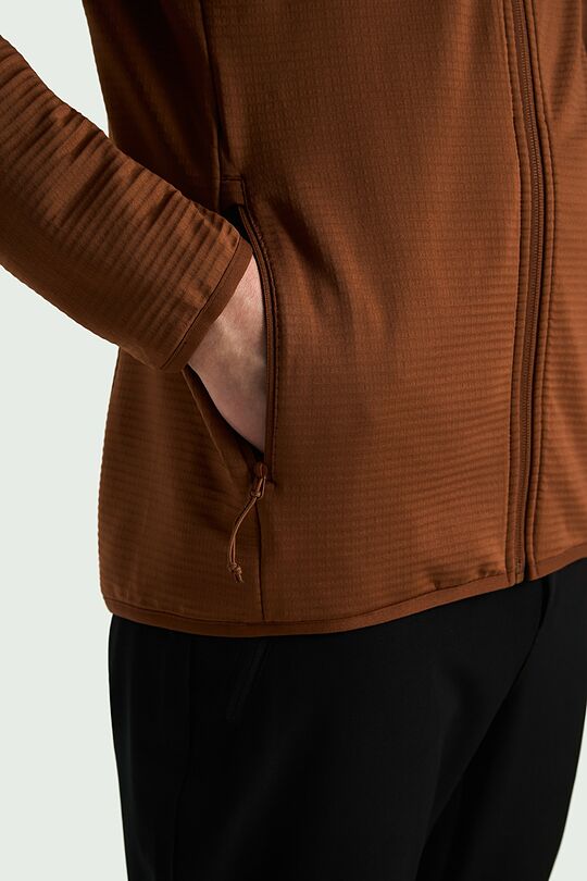 Outdoor grid fleece hoodie 4 | BROWN | Audimas