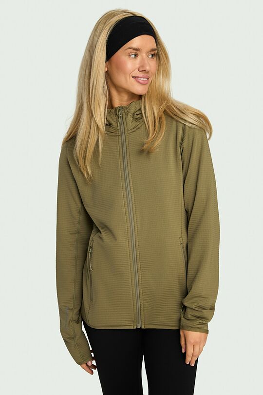 Outdoor grid fleece hoodie 2 | GREEN | Audimas
