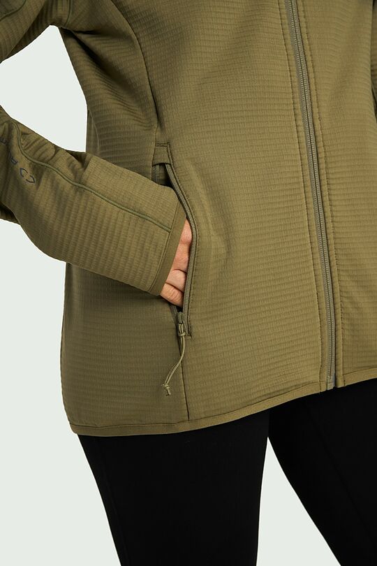 Outdoor grid fleece hoodie 5 | GREEN | Audimas