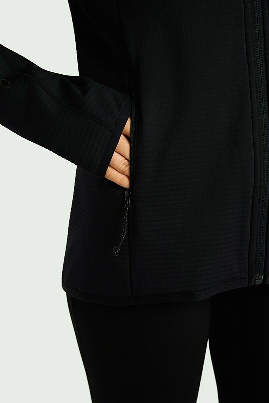 Outdoor grid fleece hoodie 5 | BLACK | Audimas