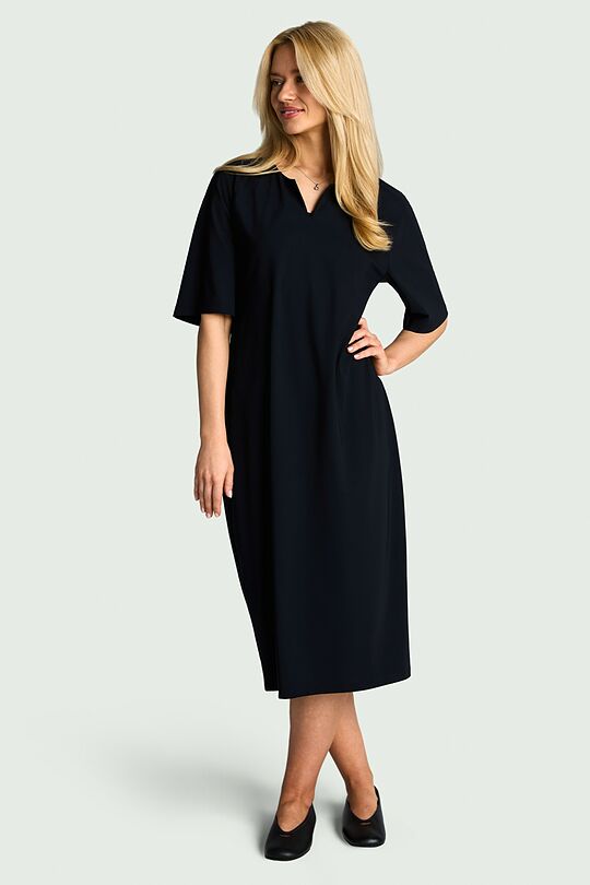 SENSITIVE fabric short sleeve dress 1 | BLACK | Audimas
