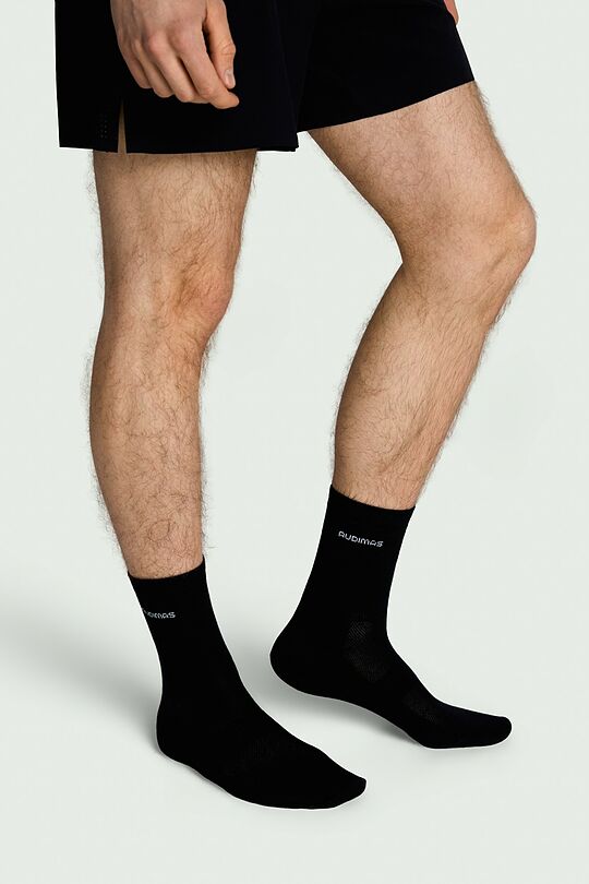 Mid-lenght sports socks with synthetic fibers 1 | BLACK | Audimas