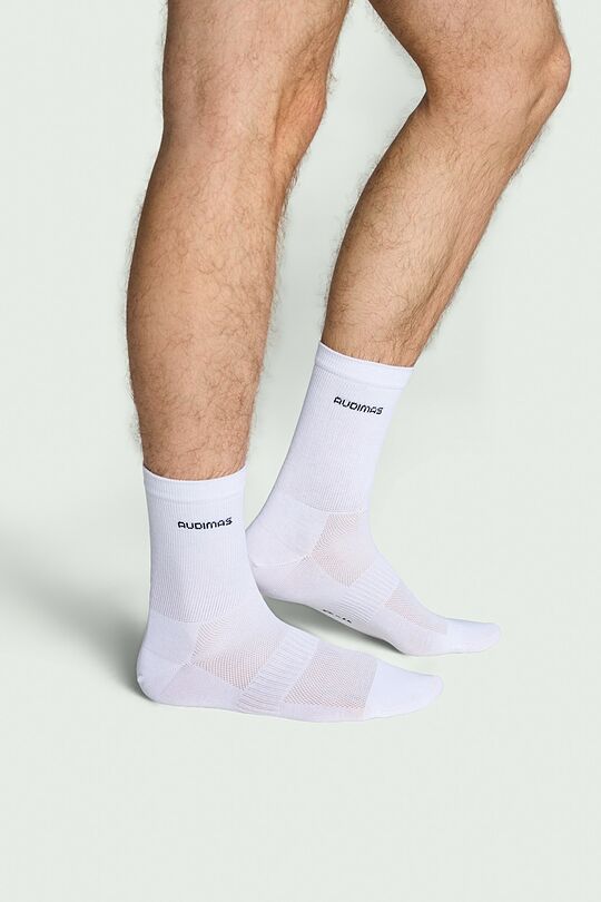 Mid-lenght sports socks with synthetic fibers 1 | WHITE | Audimas