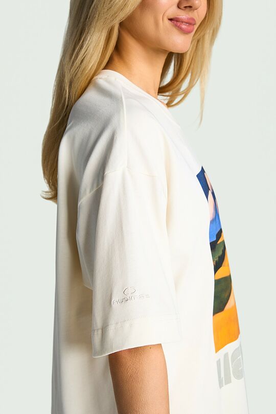 Short sleeves cotton T-shirt "Fields" 6 | Cream | Audimas
