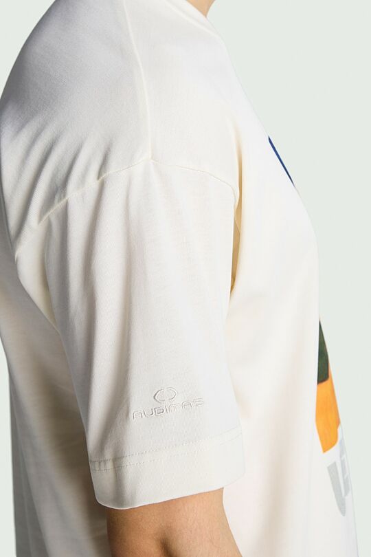 Short sleeves cotton T-shirt "Fields" 5 | Cream | Audimas