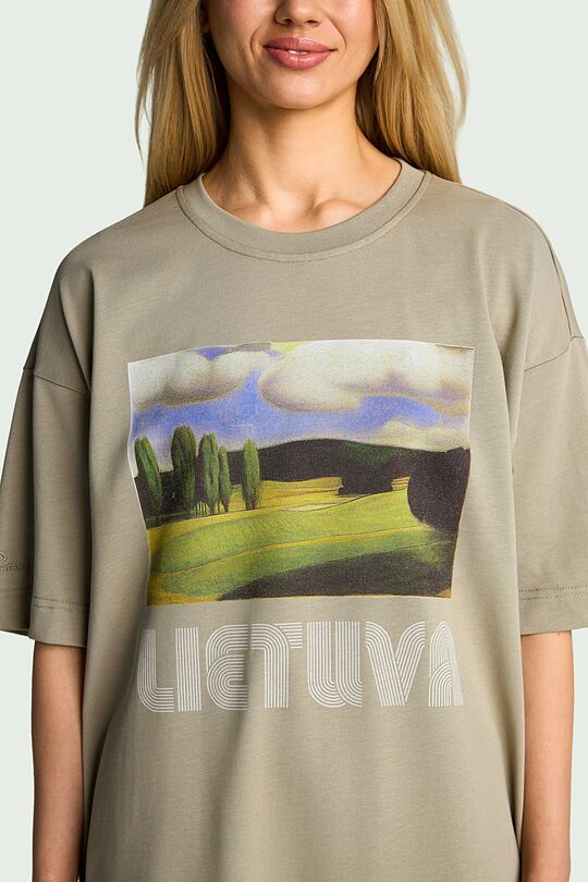 Short sleeves cotton T-shirt "Trees" 7 | GREEN | Audimas