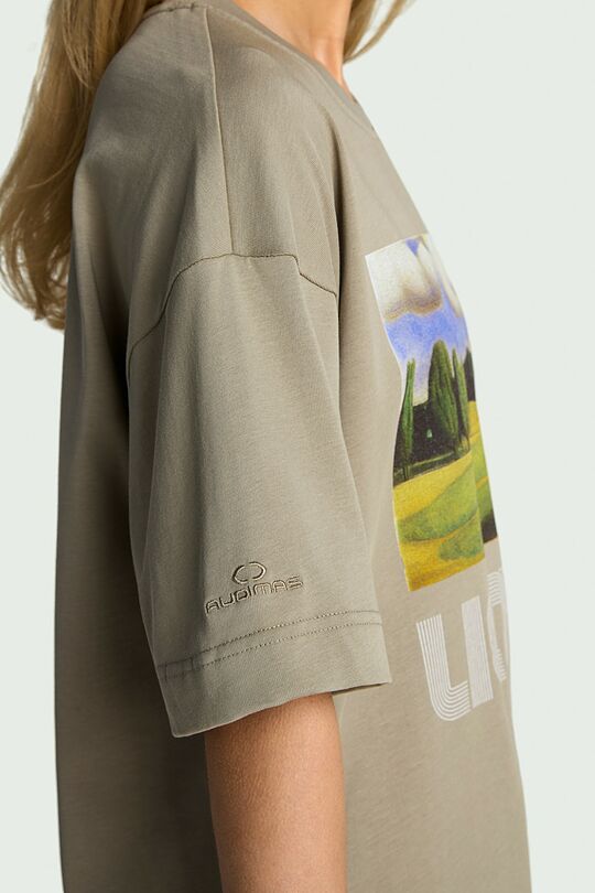 Short sleeves cotton T-shirt "Trees" 4 | GREEN | Audimas