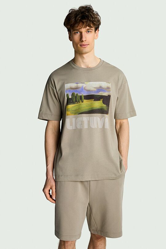 Short sleeves cotton T-shirt "Trees" 5 | GREEN | Audimas