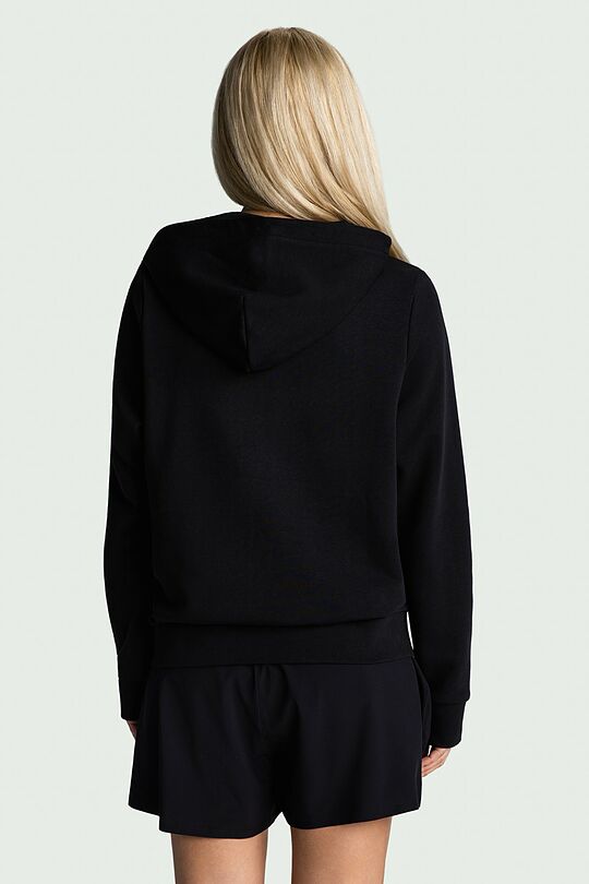 Cotton French terry full-zip hoodie 2 | BLACK | Audimas
