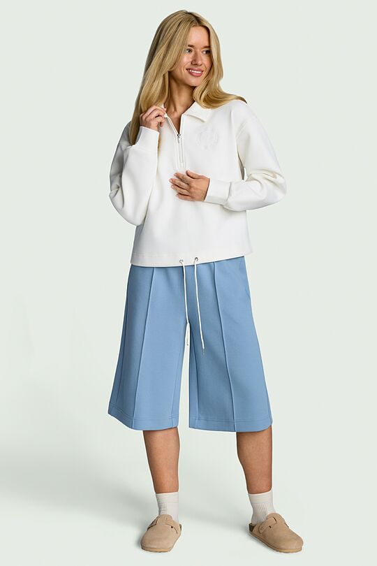 Cotton pique sweatshirt 4 | WHITE | Audimas