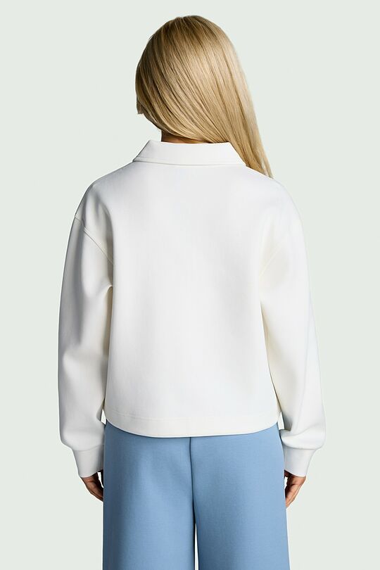 Cotton pique sweatshirt 3 | WHITE | Audimas