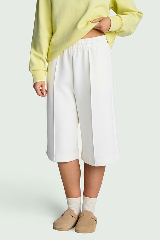 Cotton pique bermuda sweatshorts 2 | WHITE | Audimas