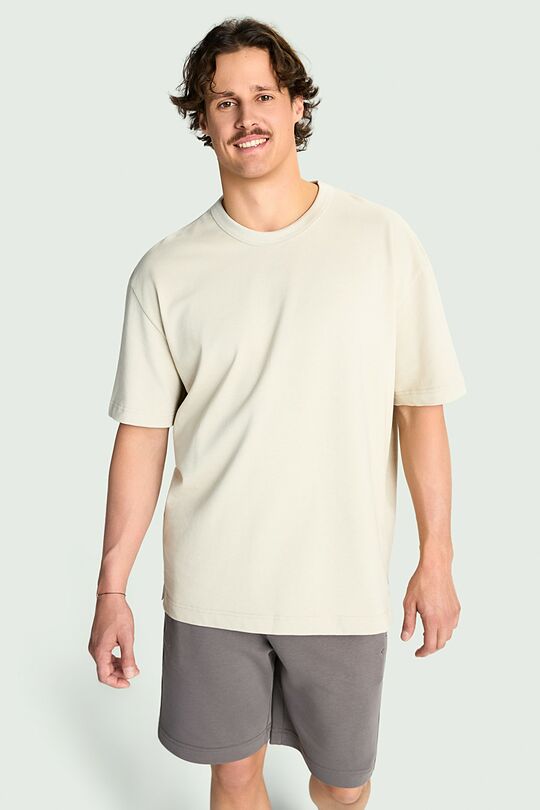 Soft cotton oversized T-shirt 1 | Cream | Audimas