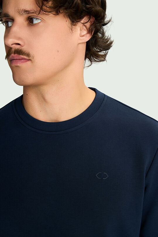 Cotton French terry crewneck sweatshirt 3 | Dark blue | Audimas