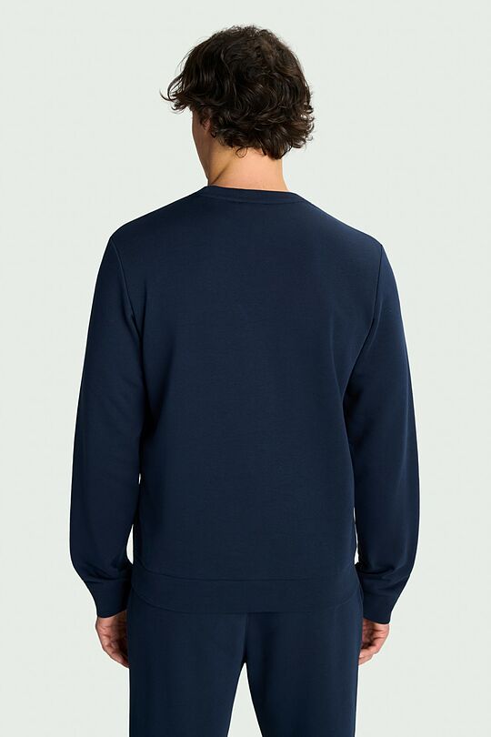 Cotton French terry crewneck sweatshirt 2 | Dark blue | Audimas