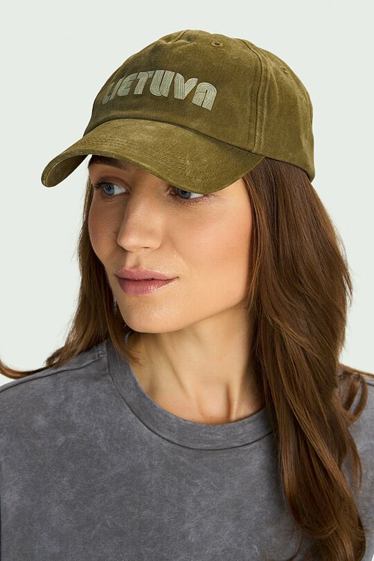 National collection retro washed cotton cap 1 | GREEN | Audimas