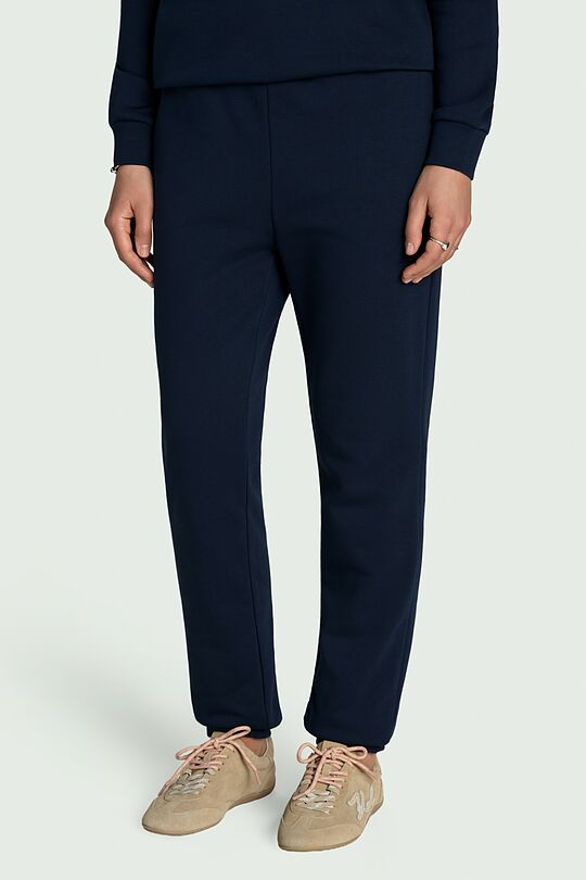 Tapered cotton French terry sweatpants 2 | Dark blue | Audimas