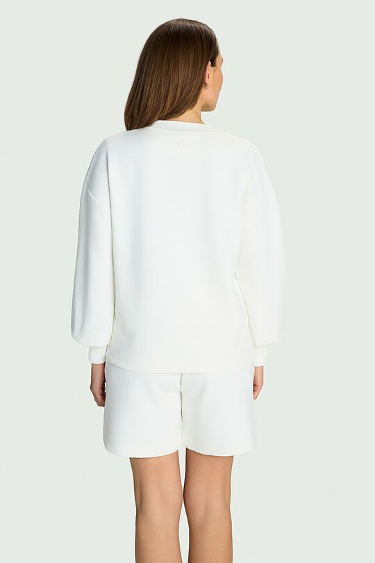 Textured crewneck sweatshirt 2 | WHITE | Audimas
