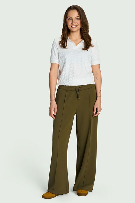 Textured wide sweatpants 1 | CHAKI | Audimas