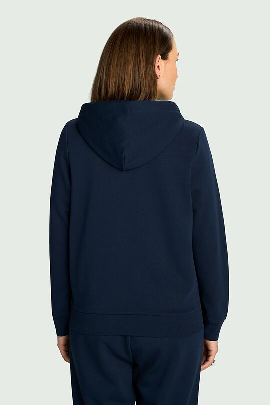 Cotton French terry full-zip hoodie 3 | Dark blue | Audimas