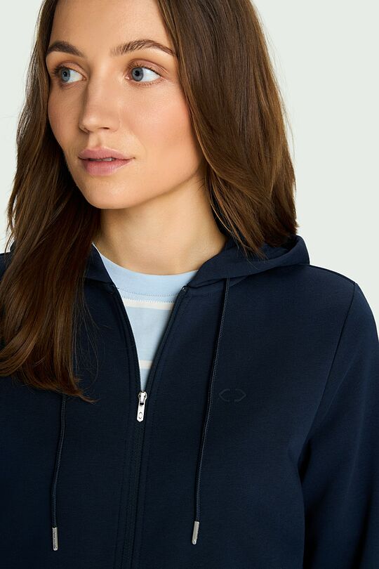 Cotton French terry full-zip hoodie 4 | Dark blue | Audimas