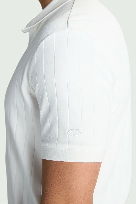 Textured cotton polo T-shirt 3 | WHITE | Audimas