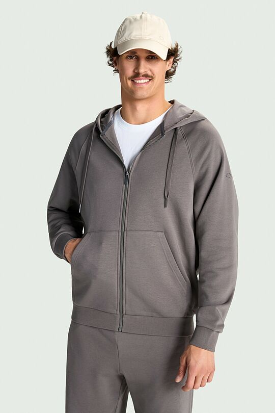 Full-zip cotton hoodie 1 | GREY | Audimas