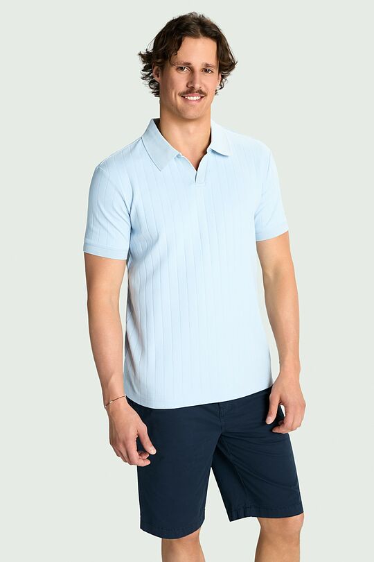 Textured cotton polo T-shirt 1 | BLUE | Audimas