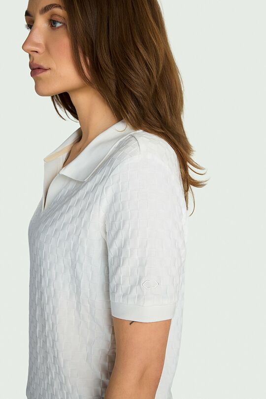 Textured cotton polo T-shirt 3 | WHITE | Audimas