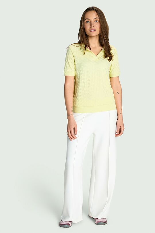 Textured cotton polo T-shirt 4 | YELLOW | Audimas