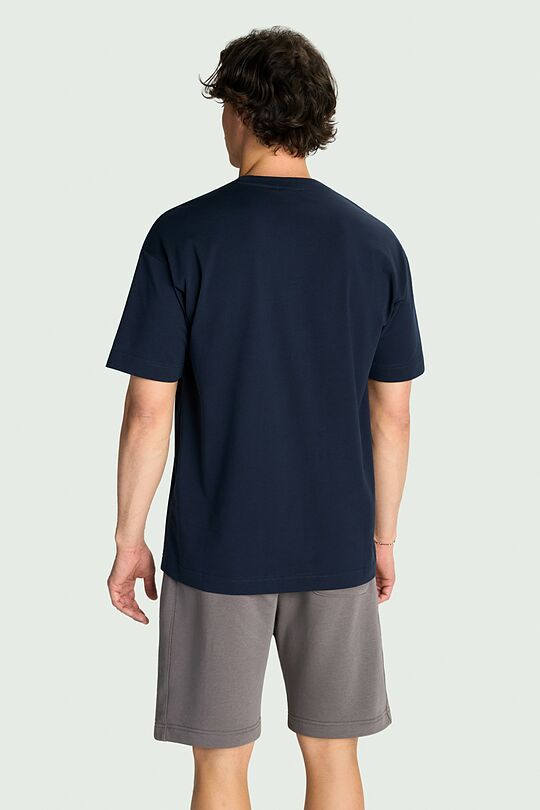Oversized short sleeve cotton T-shirt 5 | Dark blue | Audimas
