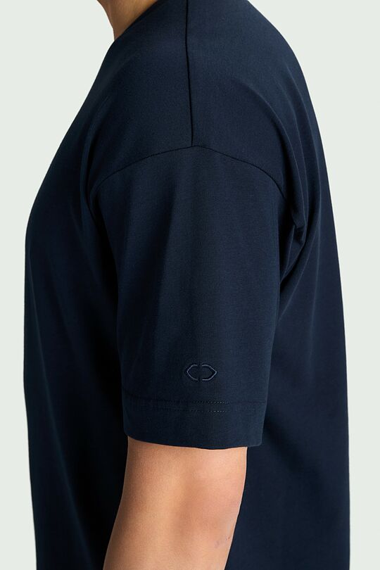 Oversized short sleeve cotton T-shirt 6 | Dark blue | Audimas