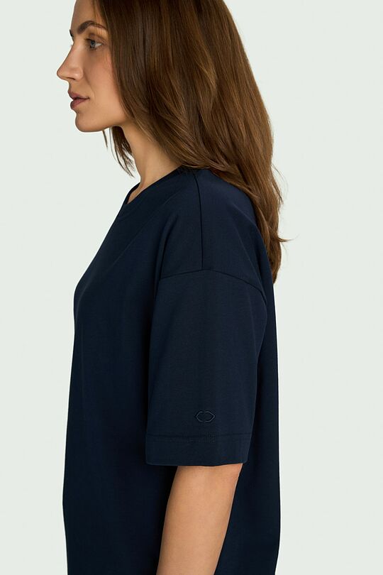 Oversized short sleeve cotton T-shirt 8 | Dark blue | Audimas