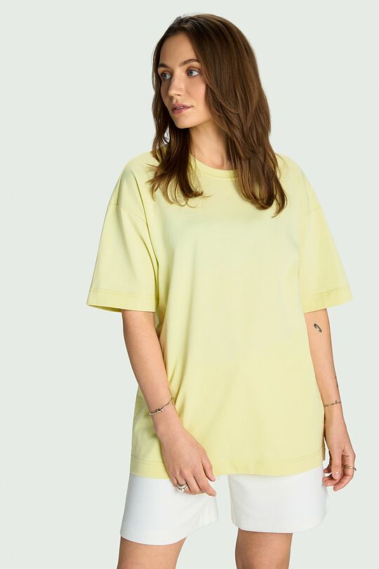 Oversized short sleeve cotton T-shirt 5 | YELLOW | Audimas