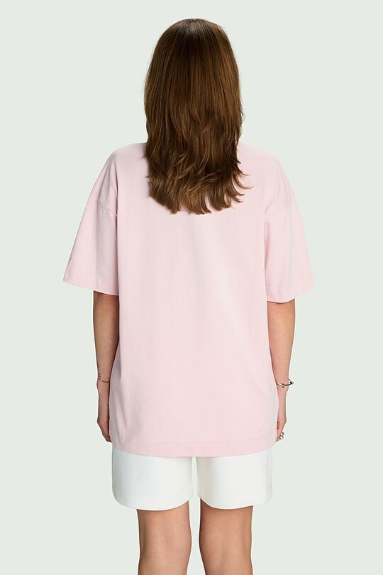 Oversized short sleeve cotton T-shirt 3 | PINK | Audimas