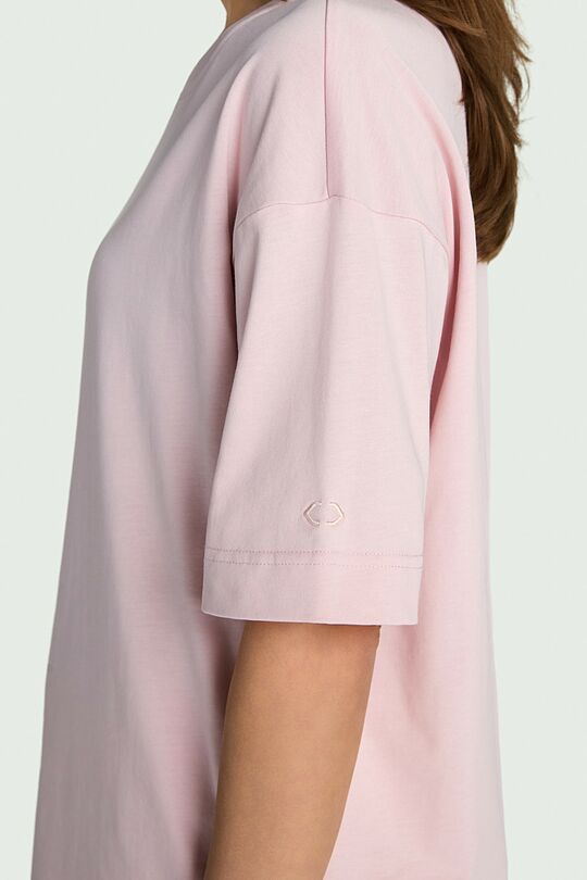 Oversized short sleeve cotton T-shirt 6 | PINK | Audimas