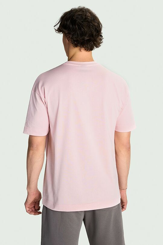 Oversized short sleeve cotton T-shirt 4 | PINK | Audimas