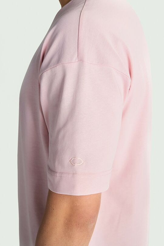 Oversized short sleeve cotton T-shirt 7 | PINK | Audimas