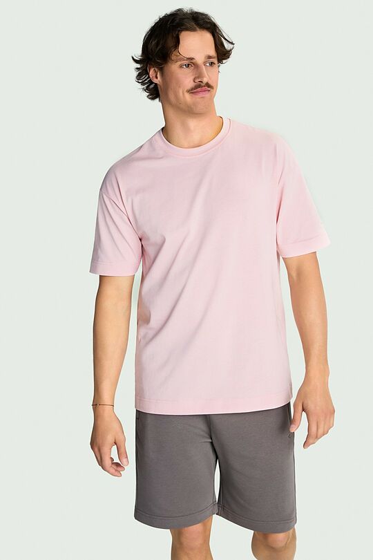 Oversized short sleeve cotton T-shirt 2 | PINK | Audimas